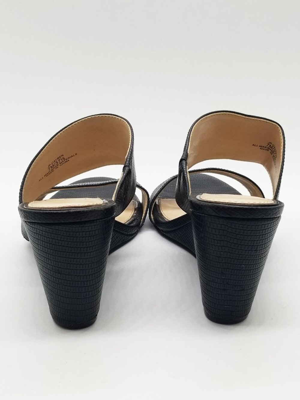 Jessica Simpson Cayren Black Double Strap Wedge Slide Sandal Women's 7M Slip On - Picture 7 of 15